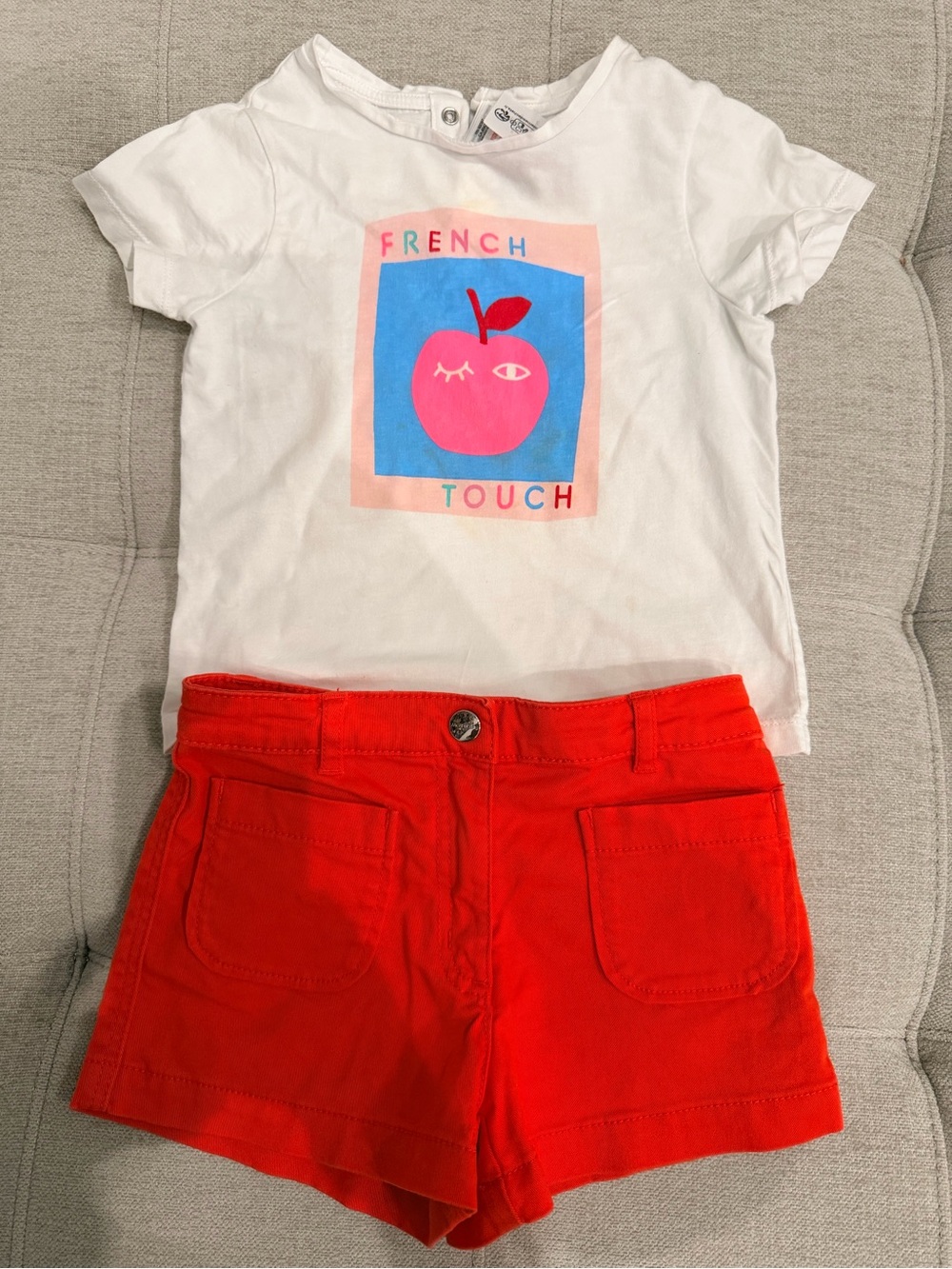 Jacadi girls tshirt and shorts set size 3